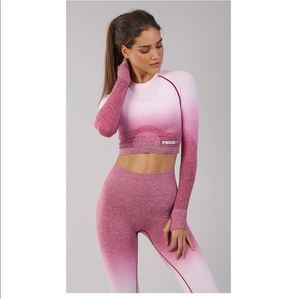 Gymshark Ombré Seamless Set Beet/White
